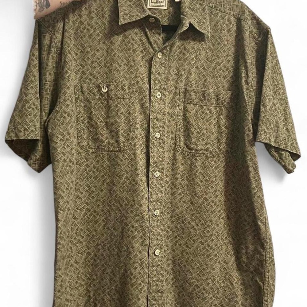 vintage olive green L.L Bean button down blouse